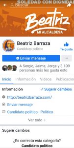 perfil oficial de la candidta