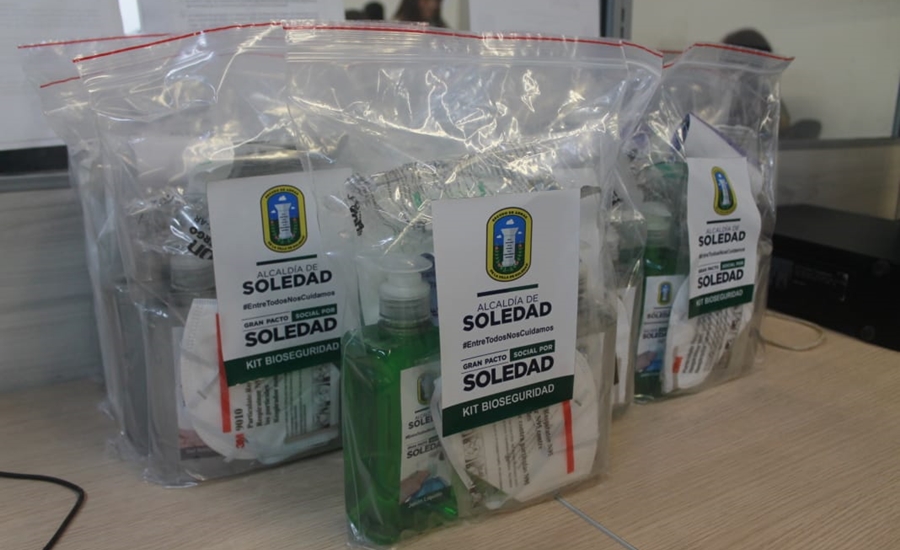 Alcaldía de Soledad entrega kits de bioseguridad a funcionarios para evitar contagio por COVID-19