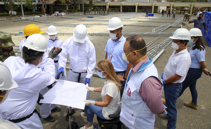 Comenzó montaje de carpa-hospital en parqueadero del Cari