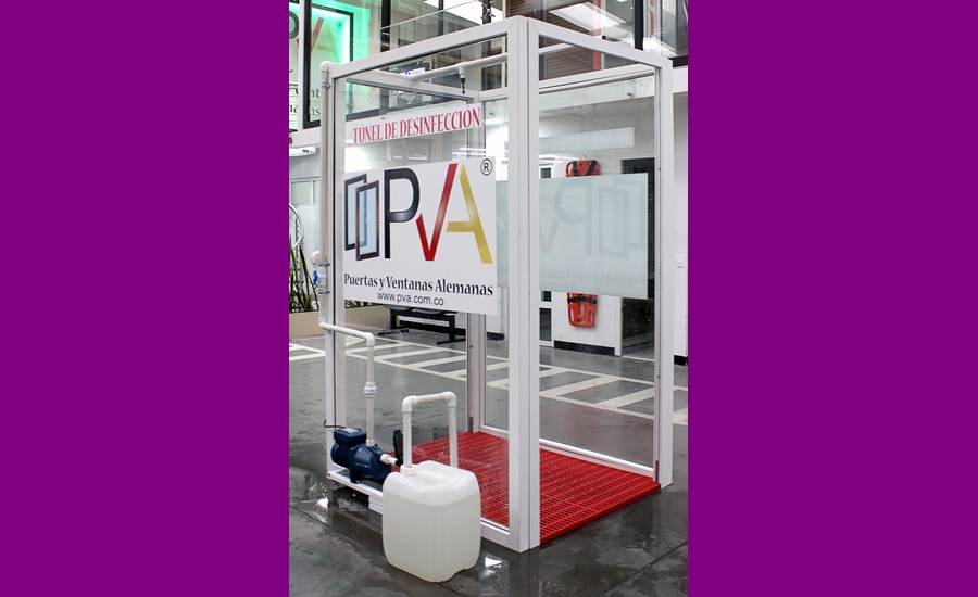 Empresa de ventanería en PVC fabrica cabinas de desinfección