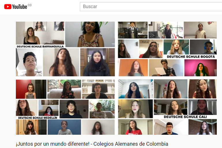 Estudiantes de Colegios Alemanes en Colombia realizaron desde sus hogares el video musical ‘¡Juntos por un mundo diferente!’