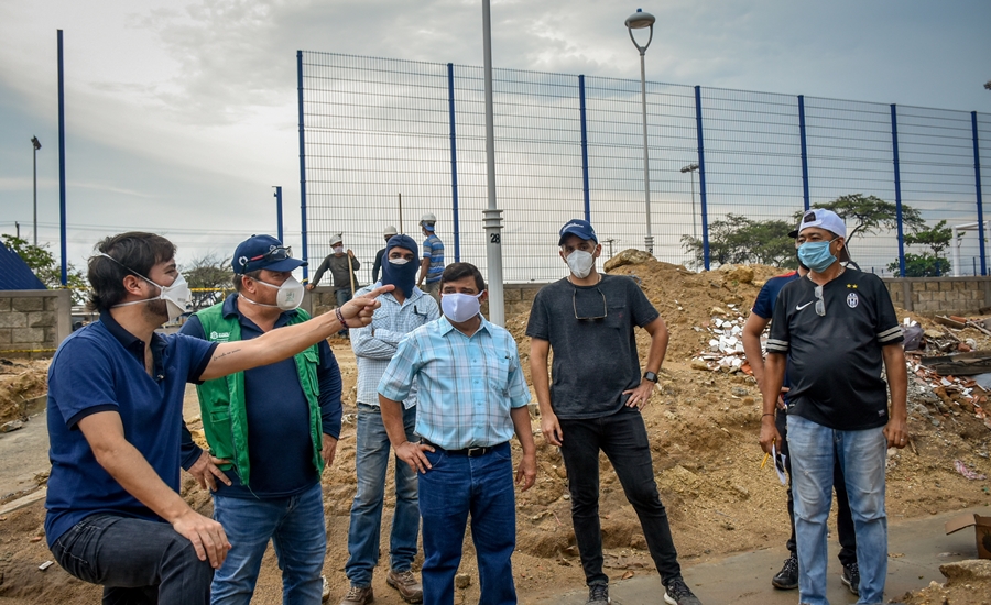 Alcalde Jaime Pumarejo inspeccionó obras y verificó cumplimiento de protocolos de bioseguridad