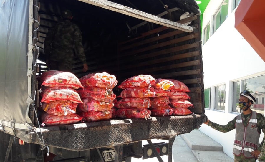 Alcaldía de Candelaria entregó ayudas alimentarias a motorizados