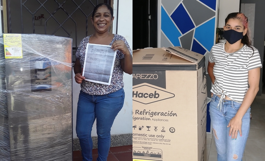 Dos amas de casa, ganadoras del concurso de las redes sociales de Caribe Eficiente