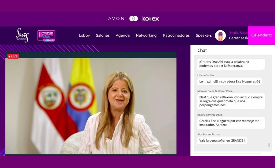 Elsa Noguera instó a cerrar brechas de género en el Women Economic Forum 2020