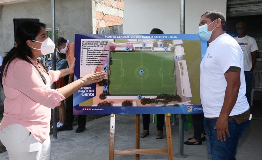 Empezó la transformación del estadio Víctor Pacheco de Suan con las obras de ‘Parques para la Gente’