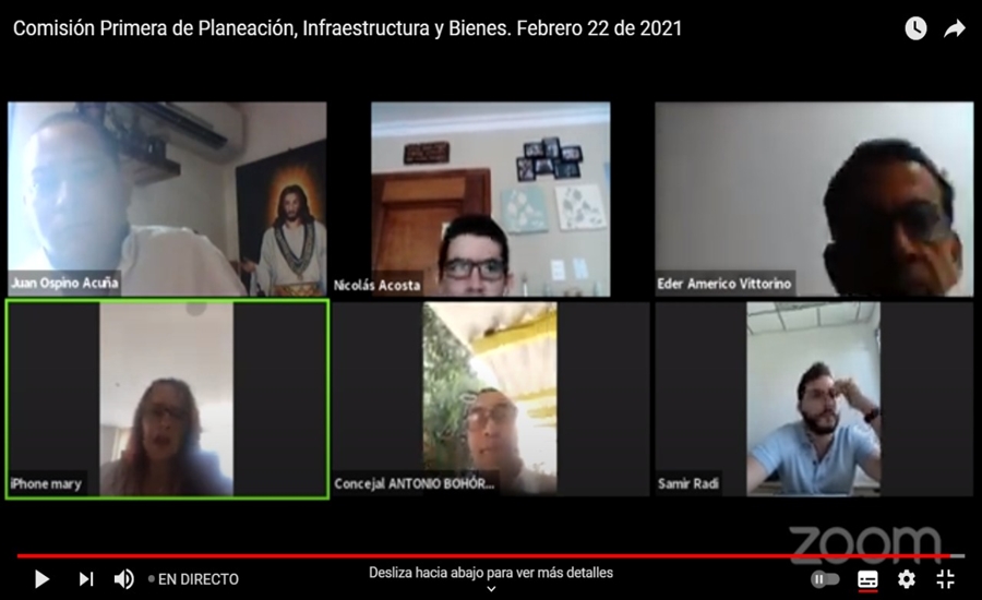 La Comisión Primera del Concejo de Barranquilla aprobó el acta 01 del 27 de enero de 2021 y citaciones a debate de control político