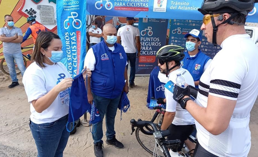 Tras flexibilización de medidas, Tránsito del Atlántico reactiva Puntos Seguros para Ciclistas
