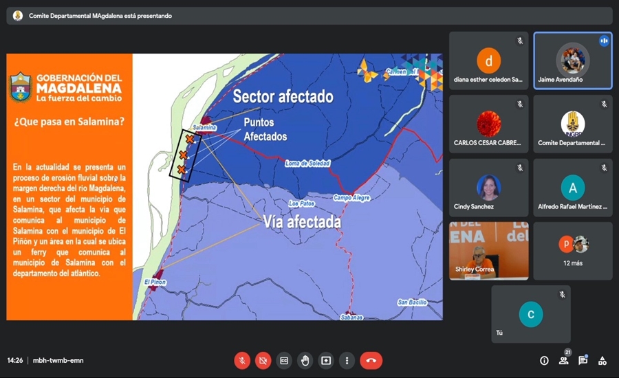 Gobernación del Magdalena prorroga estado de calamidad pública por la emergencia de erosión fluvial en la vía Salamina – El Piñón