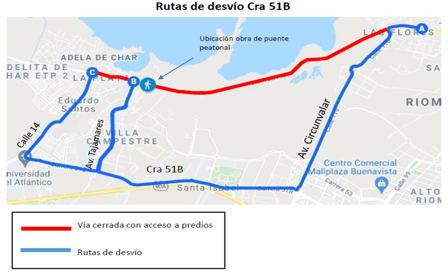 Cierres de vías para este sábado 10 y domingo 11 de julio en Barranquilla
