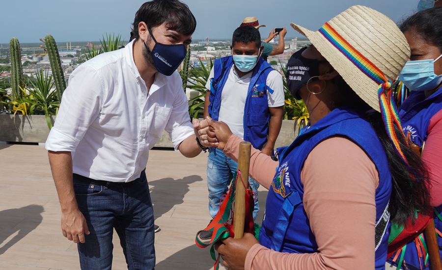 La minga indígena se despide de Barranquilla con agradecimiento al alcalde Pumarejo