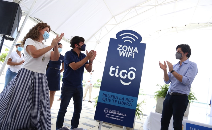 MinTIC y Tigo inauguraron wifi gratuito en el Gran Malecón, en Barraquilla