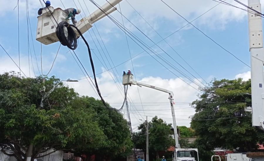 Air-e avanza en 70% en obras de remodelación de redes en El Carmen