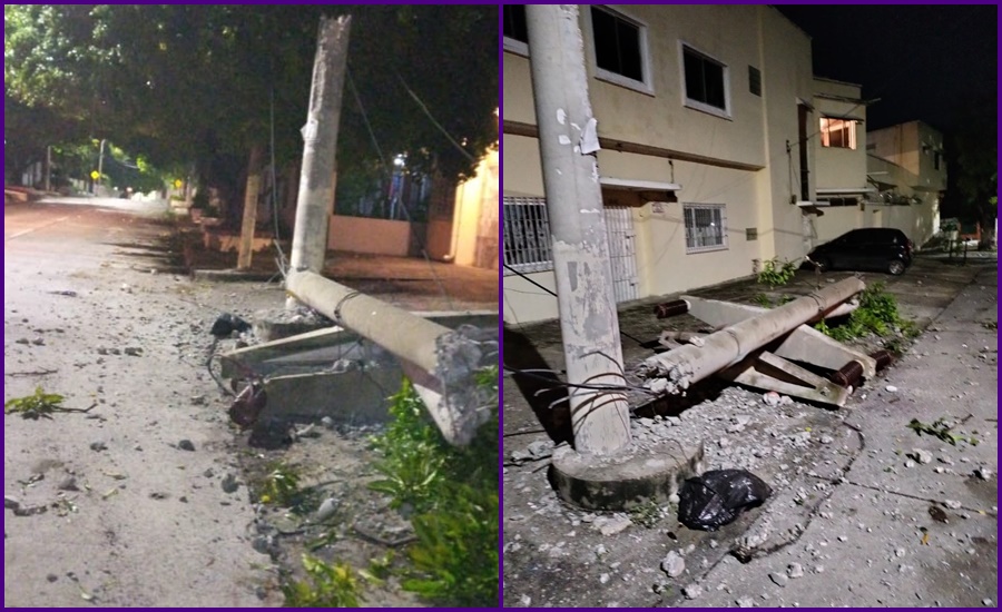 Intento de robo de cables provocó caída de poste en el barrio Bellavista