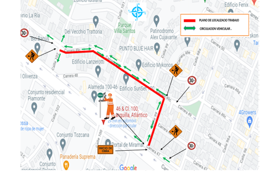 Cierres de vías en Barranquilla para este miércoles 9 de febrero