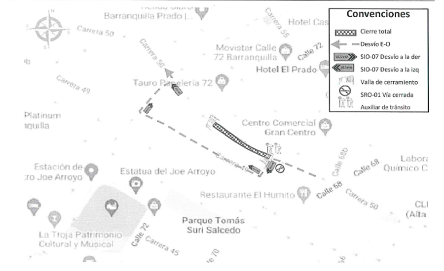 Tenga en cuenta estos cierres de vías por evento «Pa la calle 50» en Barranquilla