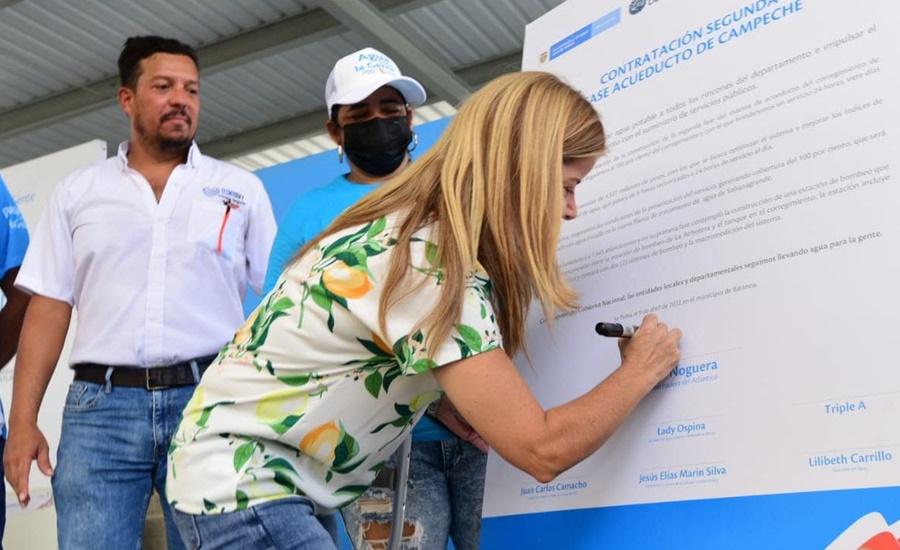 Gobernadora del Atlántico anunció la contratación de la segunda fase del acueducto de Campeche