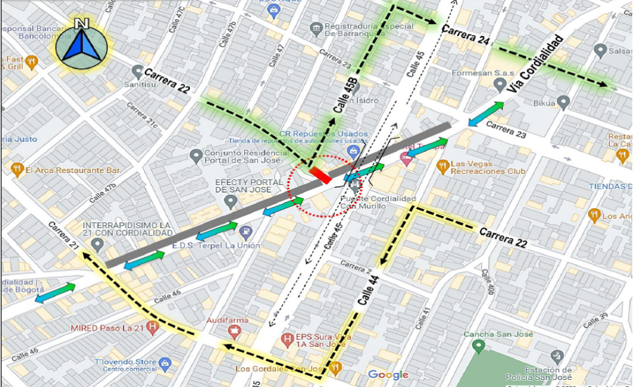 Estas vías estarán cerradas a desde este martes