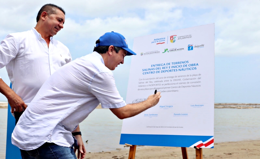 Gobernación del Atlántico recibió terrenos para iniciar la construcción del Centro de Deportes Náuticos, en Salinas del Rey