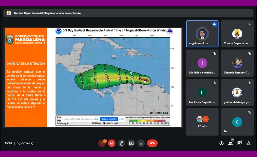 Gobernación se articuló con Alcaldes y entidades de emergencias para contrarrestar paso de tormenta tropical por el Magdalena