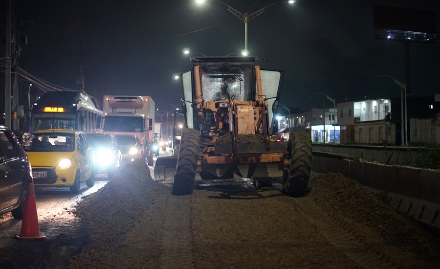 Con trabajos día y noche, avanzan las obras en la avenida Circunvalar
