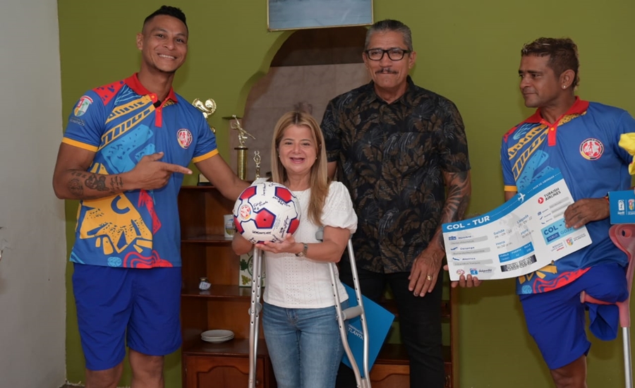 Gobernadora entregó tiquetes y uniformes a la selección Colombia de fútbol de amputados que jugará el mundial en Turquía