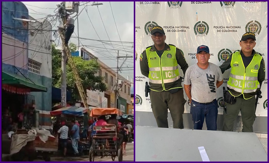 Capturado mientras manipulaba redes eléctricas en el centro de Barranquilla