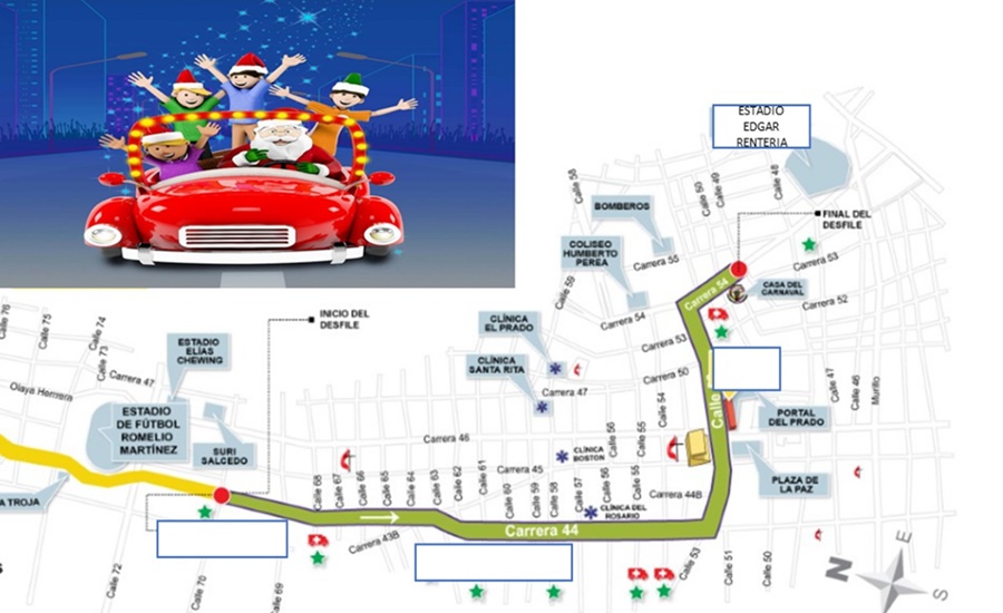 Por evento “Gran Parada de Luz” cierre de vias para el jueves 8 de diciembre de 2022