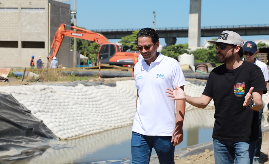 Alcalde Pumarejo inspecciona trabajos de Triple A para mejorar la calidad de agua de los barranquilleros