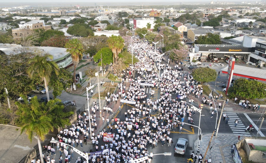 Más de mil barranquilleros marcharon contra la reforma a la salud