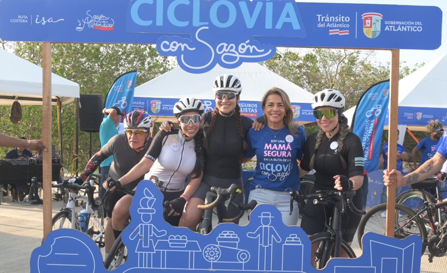 Madres pedalearon en la ‘Ciclovía con Sazón’ de Tránsito del Atlántico