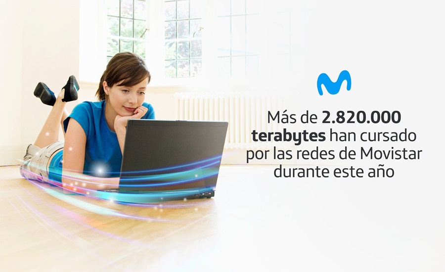 Más de 2.820.000 terabytes han cursado por las redes de Movistar durante este año