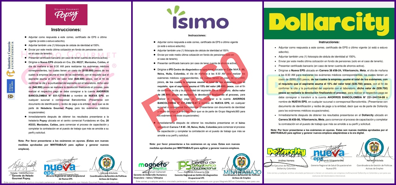 ¡Continúan las estafas! Nueva EPS no cobra por exámenes médicos de ingreso para convocatorias laborales