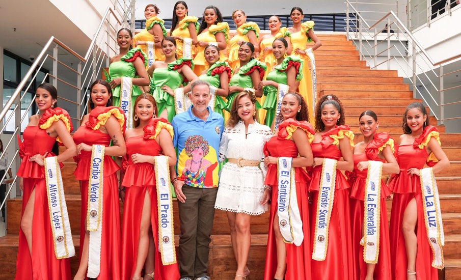 Reinas populares del Carnaval de Barranquilla visten creaciones de aprendices SENA