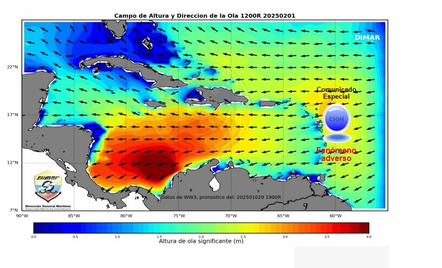 C.R.A. emite recomendaciones ante aumento de vientos en el Atlántico