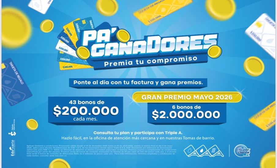 Llega “Pa’Ganadores”, la campaña de Triple A que premia el compromiso de sus usuarios