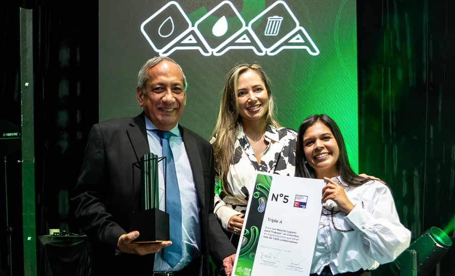 Triple A se mantiene en el top 5 de las mejores empresas para trabajar en Colombia